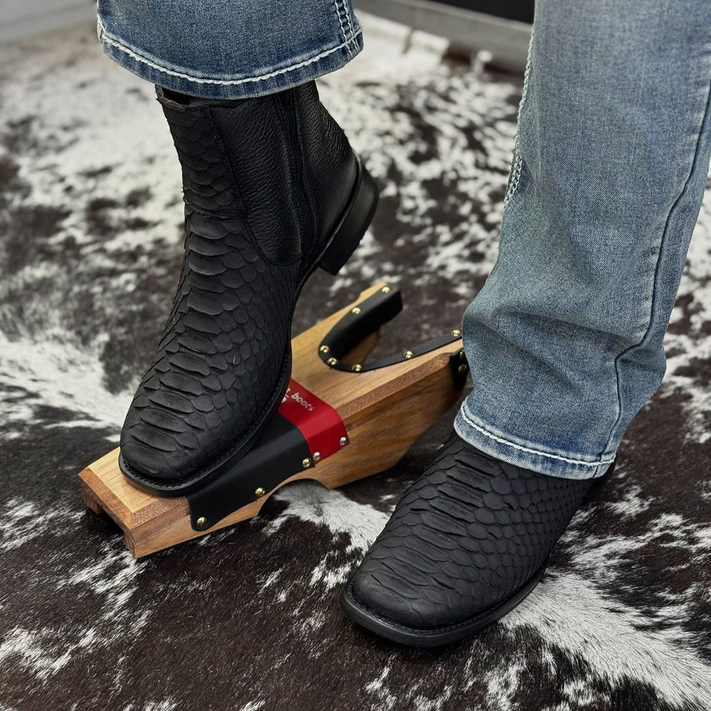 Python Snake Skin Trakas Ankle Boots
