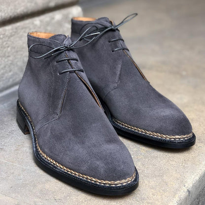 Ultimate Desert Boots - Gunmetal Suede leather