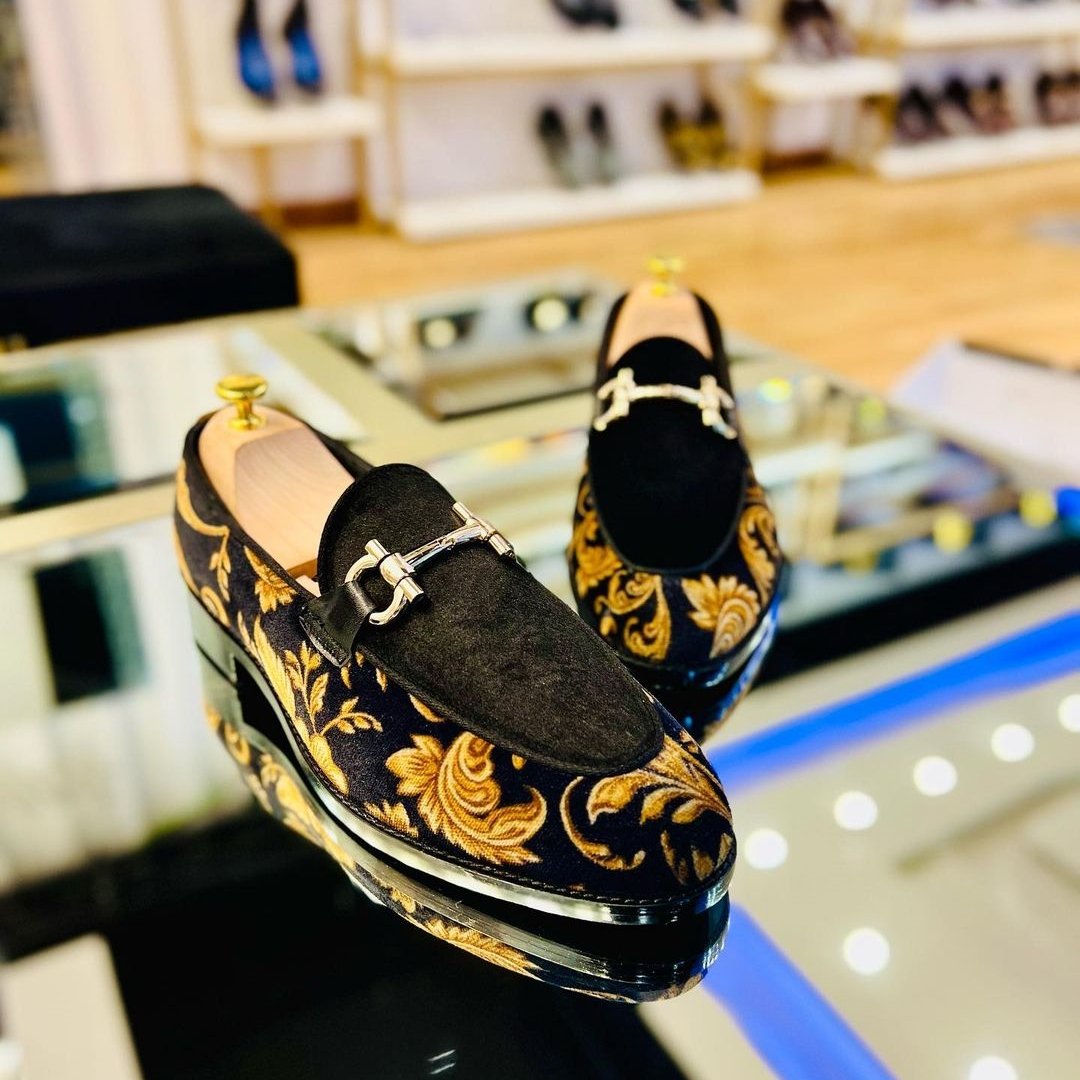 Floral Suede Men's Shoes