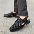 LE Pure Leather Handmade Woven Black