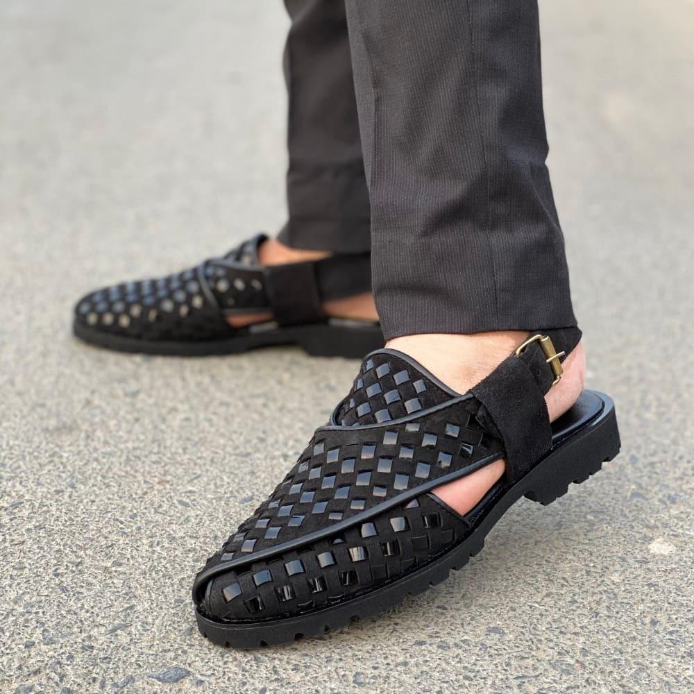 LE Pure Leather Handmade Woven Black