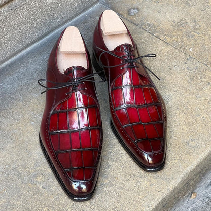 Red Derby Crocodile Vamp