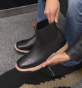 Classic Pure Black Cowhide Boots
