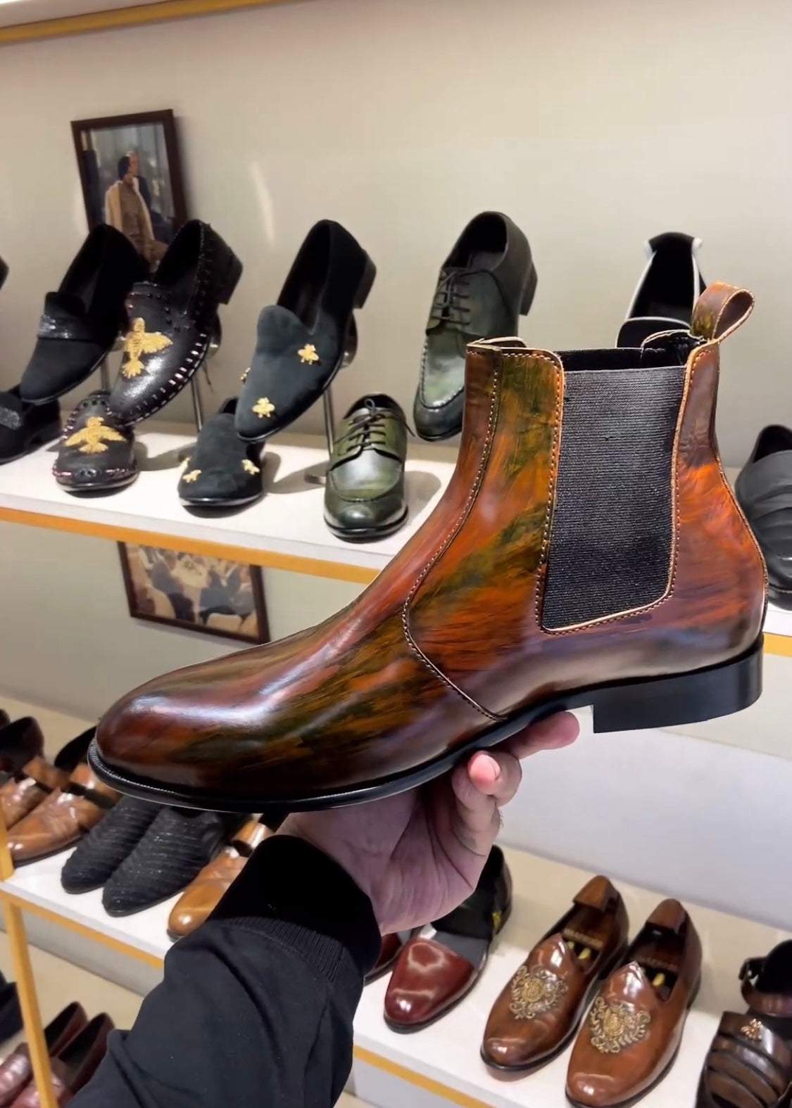 Patina-Finish Boots