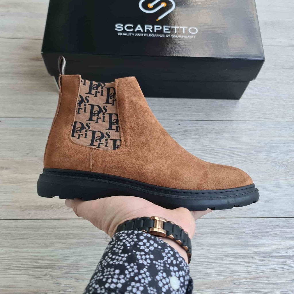Paris Men's Genuine Suede Leather Boots