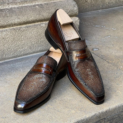 Unique Lincoln Loafer - Patinated Stingray Vamp