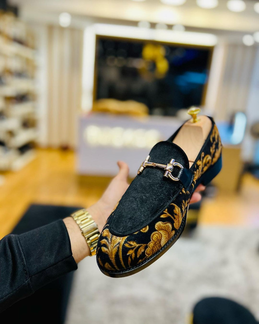 Floral Suede Men's Shoes
