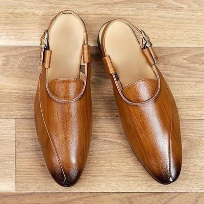 Air Cushion Outsole Leather Peshawar Sandals