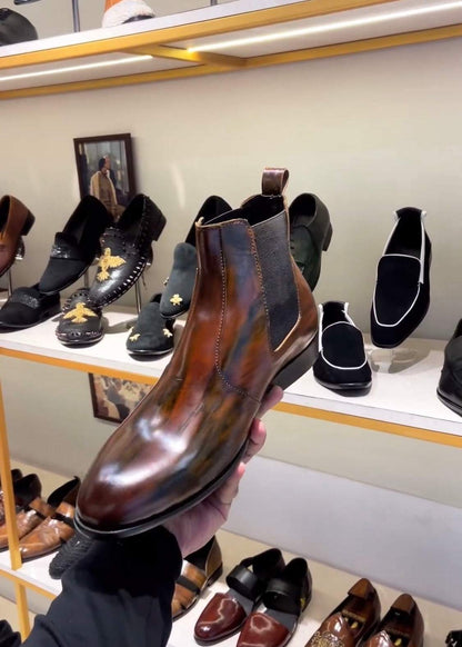 Patina-Finish Boots
