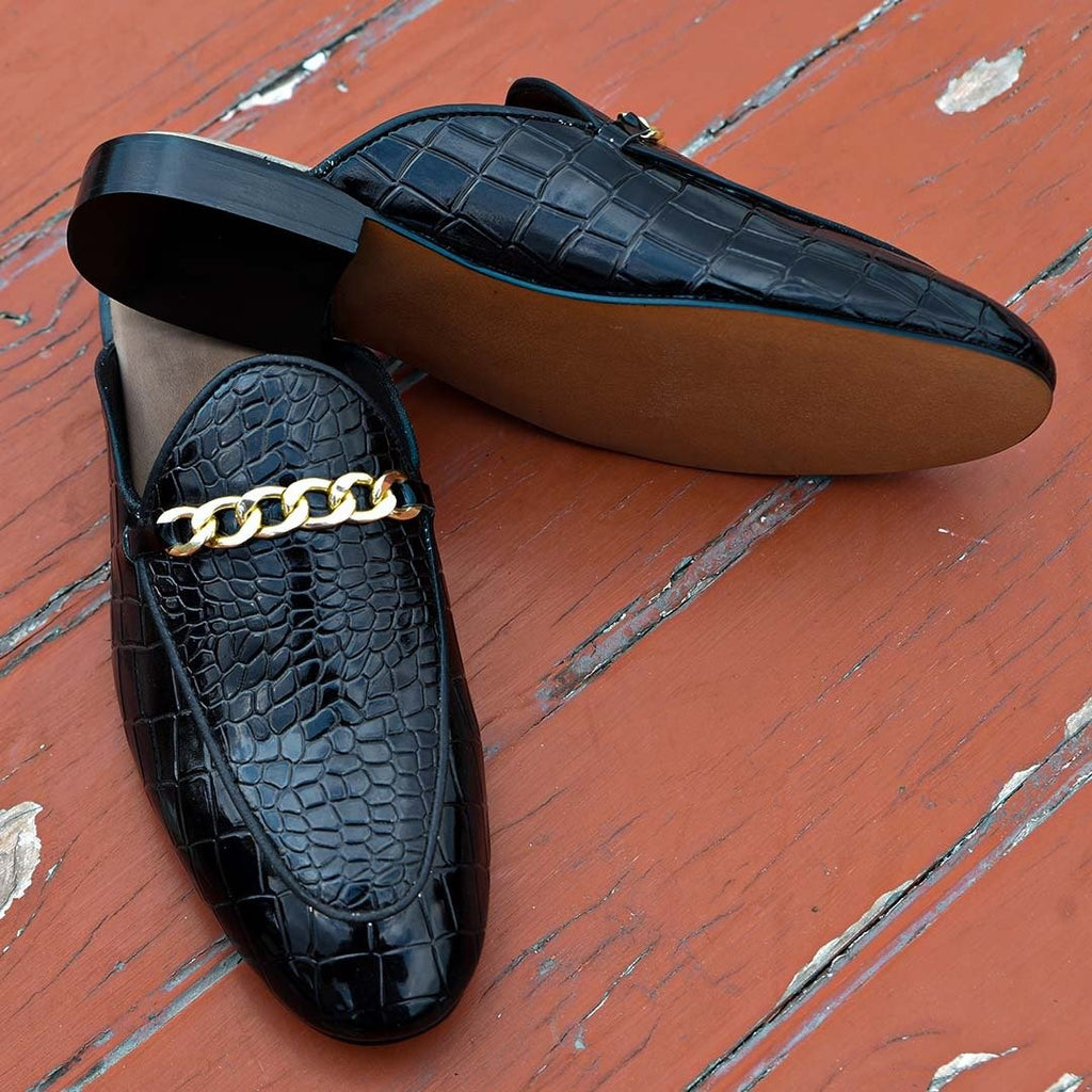 Pure Leather Handmade Mules-133 Black