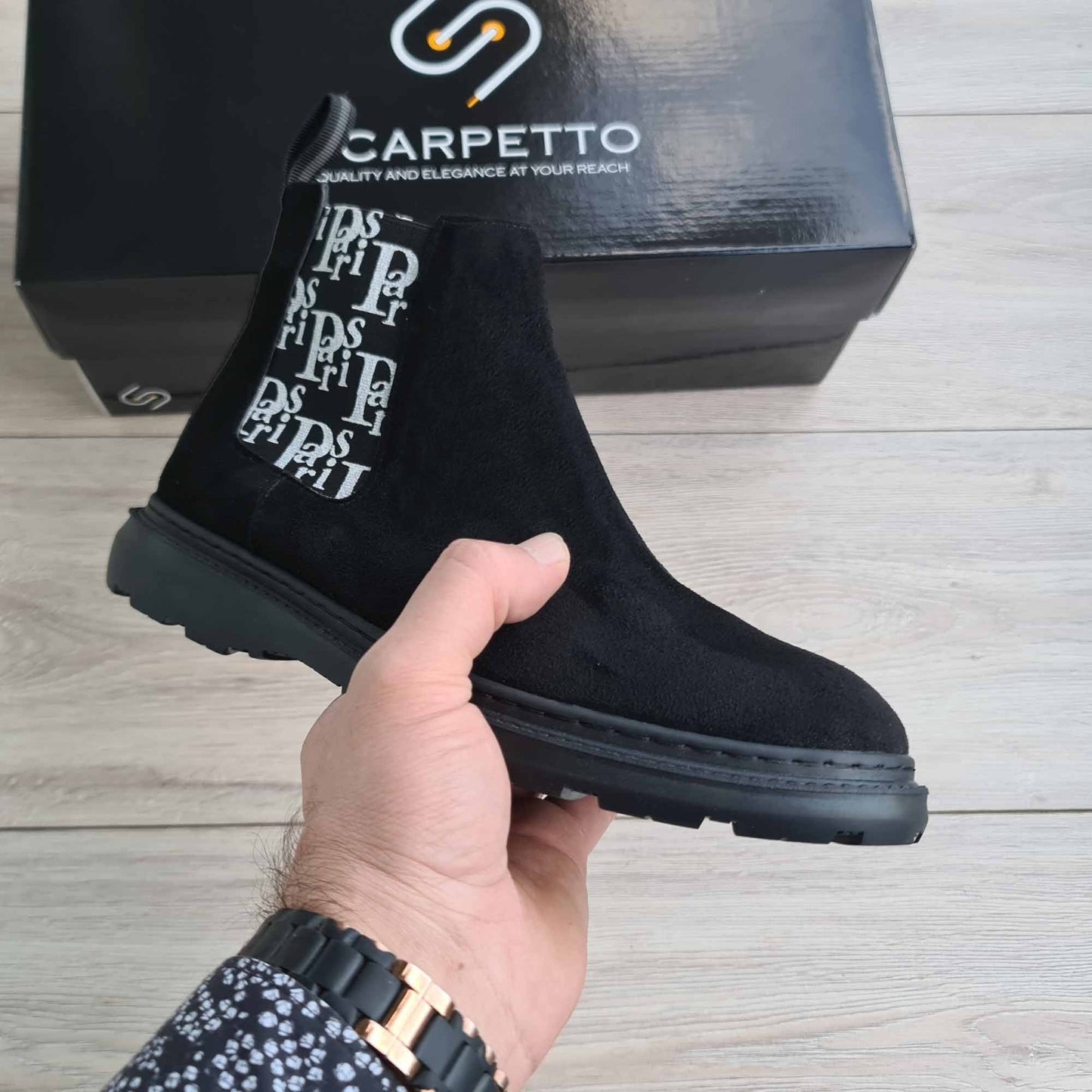 Paris Men's Genuine Suede Leather Boots