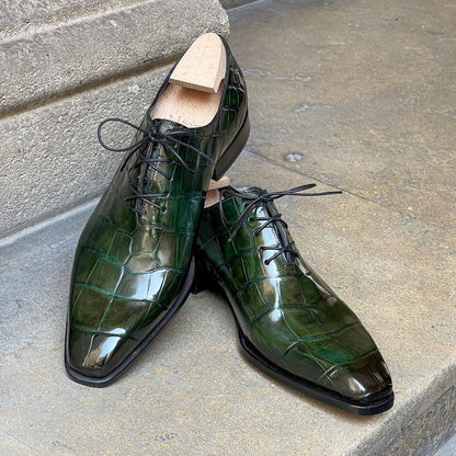 Green Bronze Crocodile whole Cut