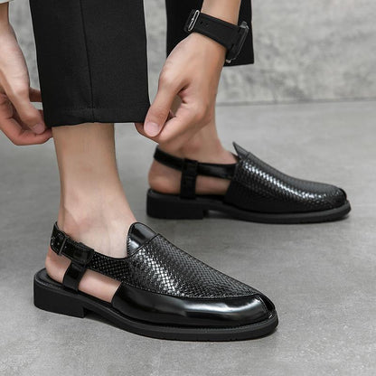 Breathable openwork business casual shoes