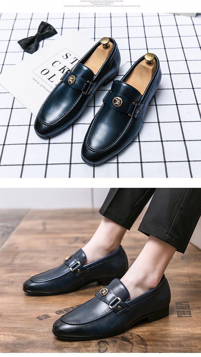 Mens Dress Shoes Slip-On Shoes Genuine Leather Loafers Shoes for Men - 0018
