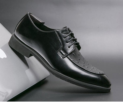 Ostrich Print Lace-Up Derby Shoes