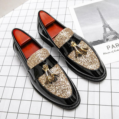 Sequined Chelsea Leather Boots
