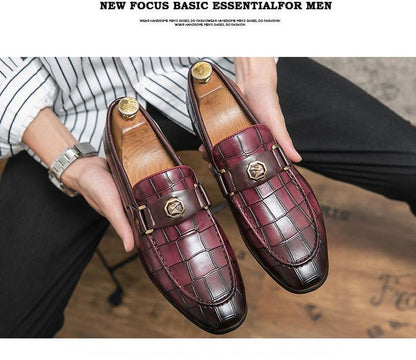 Mens Dress Shoes Slip-On Shoes Genuine Leather Loafers Shoes for Men - 0019