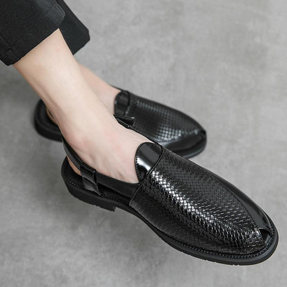 Breathable openwork business casual shoes