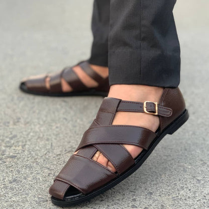 LE Pure Leather Handmade Cross Choco-311
