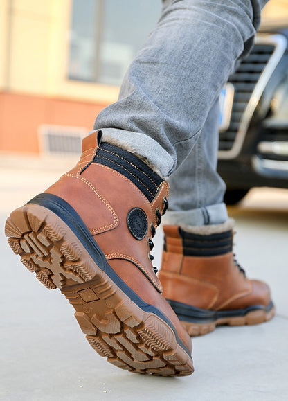 Padded Men's Microfiber Leather Kevlar Protective Shoes