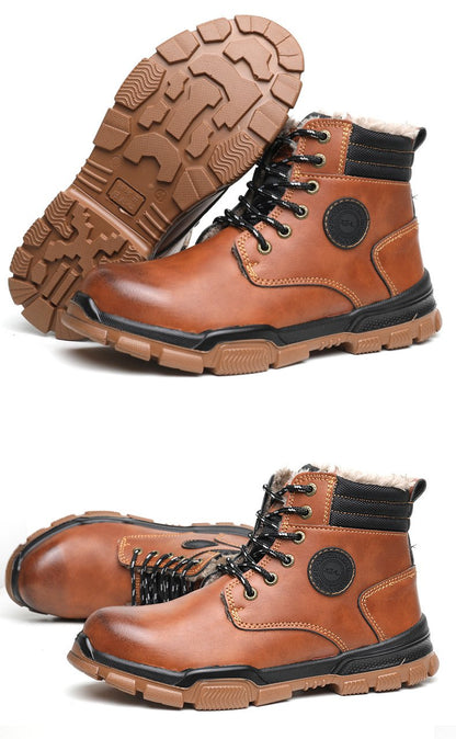 Padded Men's Microfiber Leather Kevlar Protective Shoes