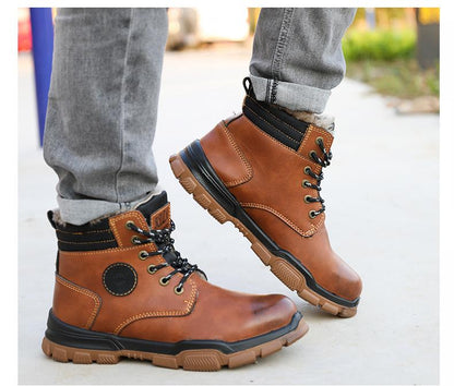 Padded Men's Microfiber Leather Kevlar Protective Shoes