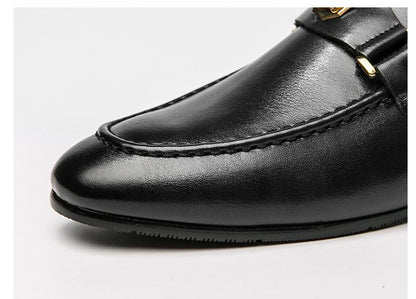 Mens Dress Shoes Slip-On Shoes Genuine Leather Loafers Shoes for Men - 0018